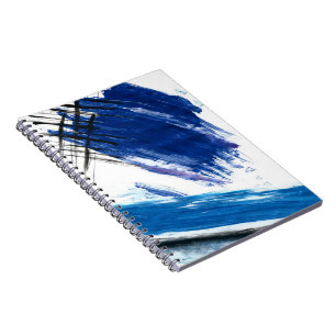 Blaue Wellen abstrakte Aquarellkunst Notizblock