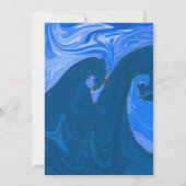 Blaue Wellen abstrakte Hochzeitsfeier Einladung (Rückseite)
