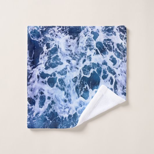 Blaue Wellen am Ozean Badhandtuch Set (Waschlappen)