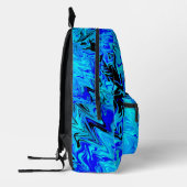 Blaue Wellen Bedruckter Rucksack (Links)