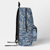 Blaue Wellen Bedruckter Rucksack (Links)