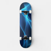 Blaue Wellen bei glühendem Licht Skateboard (Vorderseite)