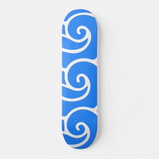Blaue Wellen der japanischen Art Skateboard (Vorderseite)
