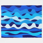 Blaue Wellen Fleecedecke (Vorderseite (Horizontal))