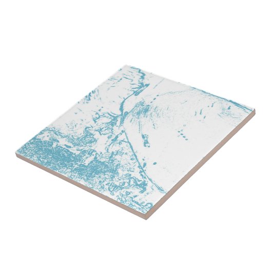 Blaue Wellen Fliese (Seite)