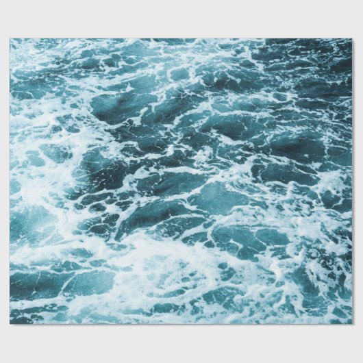 Blaue Wellen Geschenkpapier (Flach)