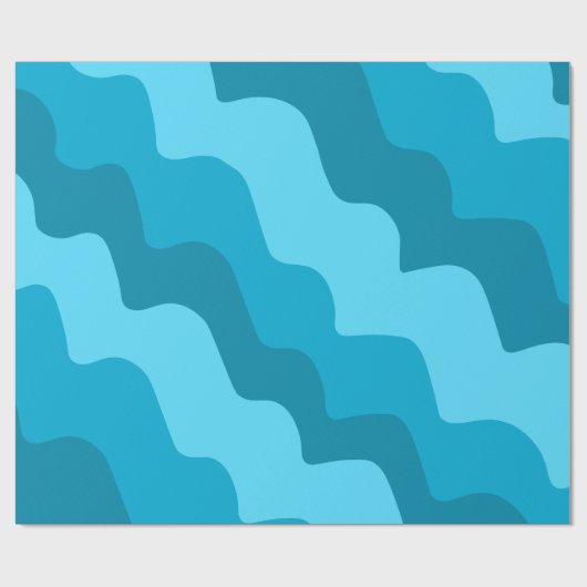 Blaue Wellen Geschenkpapier (Flach)