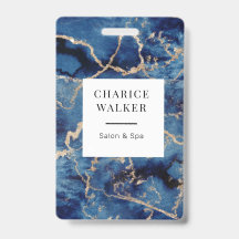 Blaue Wellen Goldmedaille Monogramm Name