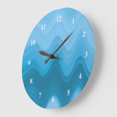Blaue Wellen Große Wanduhr (Winkel)