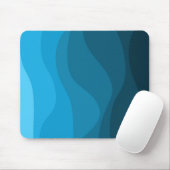 Blaue Wellen im Retrostil des Ozeans Mousepad (Mit Mouse)