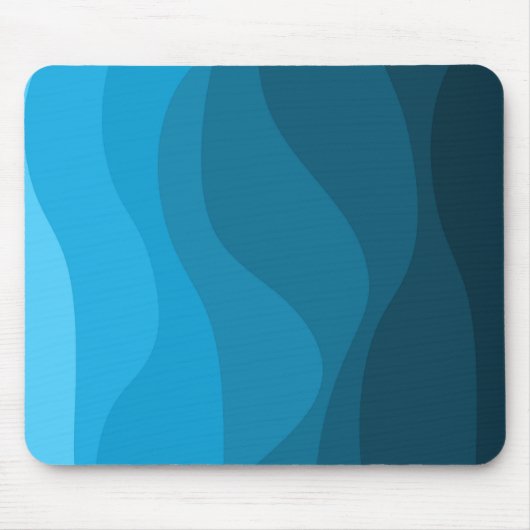 Blaue Wellen im Retrostil des Ozeans Mousepad (Vorne)