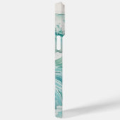 Blaue Wellen individuelle Name Case-Mate iPhone Hülle (Rückseite / Rechts)