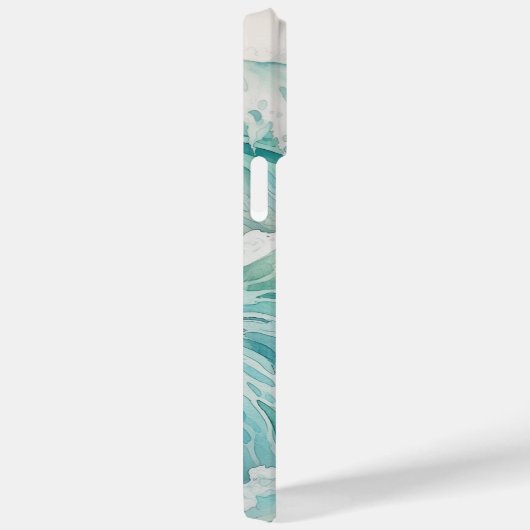 Blaue Wellen individuelle Name Case-Mate iPhone Hülle (Rückseite / Rechts)