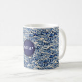 Blaue Wellen Kaffeetasse (VorderseiteRechts)