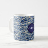 Blaue Wellen Kaffeetasse (Vorderseite Links)