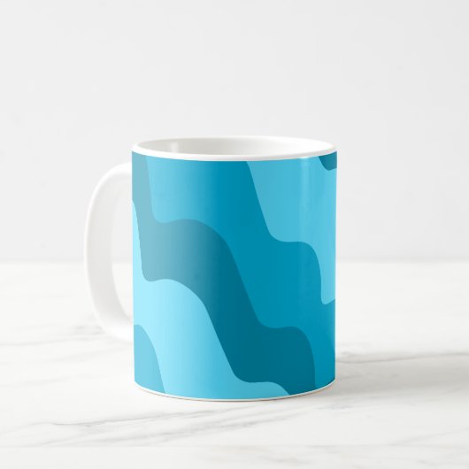 Blaue Wellen Kaffeetasse (Vorderseite Links)