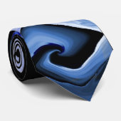Blaue Wellen Krawatte (Gerollt)