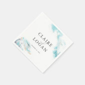 Blaue Wellen Küstenhochzeit Serviette (Ecke)