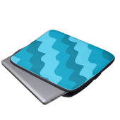 Blaue Wellen Laptopschutzhülle (Vorne Knopf)