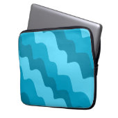 Blaue Wellen Laptopschutzhülle (Vorderseite Links)