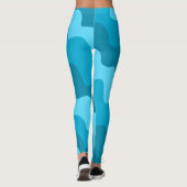 Blaue Wellen Leggings (Rückseite)