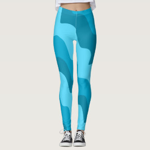 Blaue Wellen Leggings