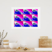 Blaue Wellen Poster (Küche)