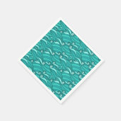 Blaue Wellen Retro-Surfen doodle Beach Art Serviette (Ecke)