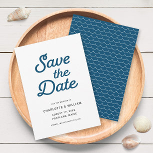 Blaue Wellen Save the Date Karte