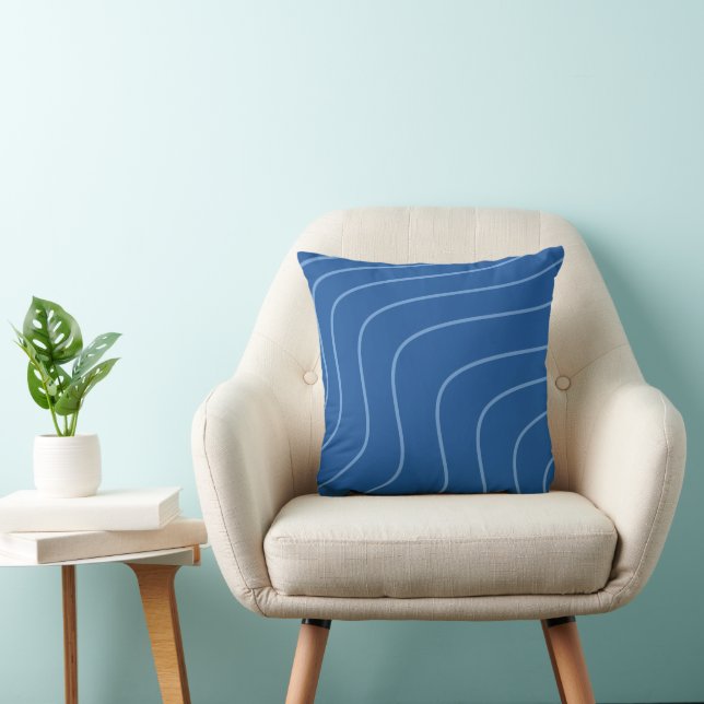 Blaue Wellen schimmern Kissen (Stuhl )