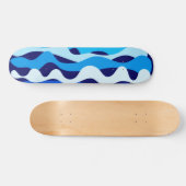 Blaue Wellen Skateboard (Horizontal)