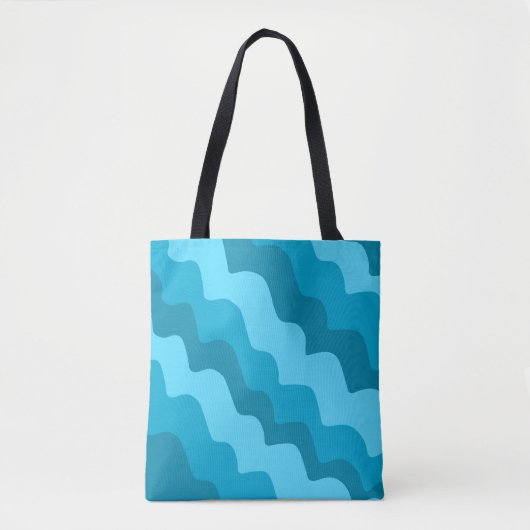 Blaue Wellen Tasche (Vorderseite)