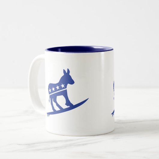 Blaue Wellen-Tasse Zweifarbige Tasse (Vorderseite Links)