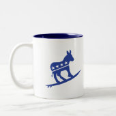 Blaue Wellen-Tasse Zweifarbige Tasse (Links)