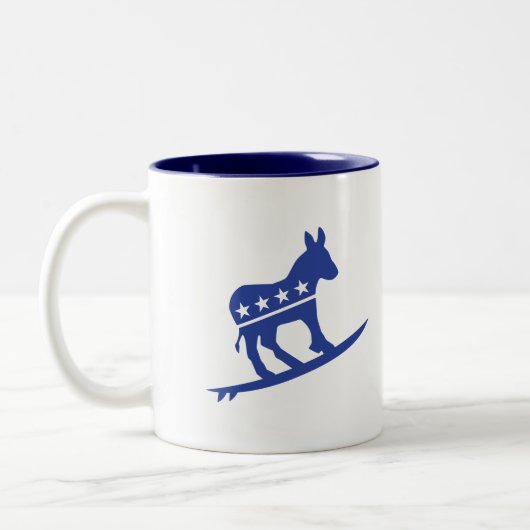 Blaue Wellen-Tasse Zweifarbige Tasse (Links)