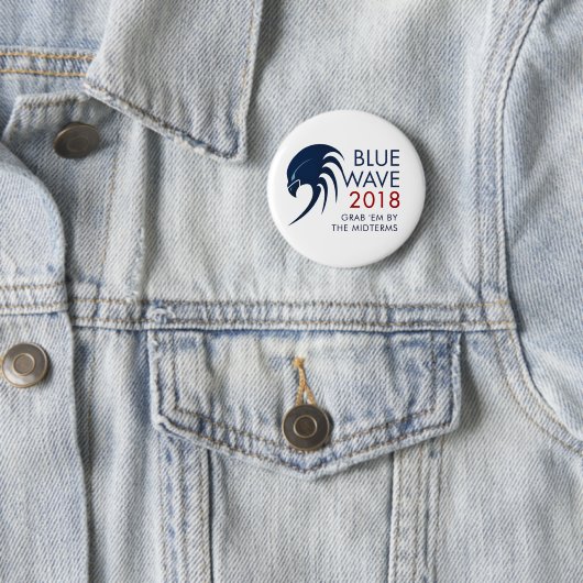 Blaue Wellen-Tsunami-Widerstand-Halbzeit-Wahl 2018 Button (Beispiel)