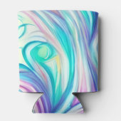 Blaue Wellen Twirbel und Wirbel Muster Dosenkühler (Rückseite)