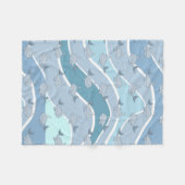 Blaue Wellen, Wal-nahtloses Muster Fleecedecke (Vorderseite (Horizontal))