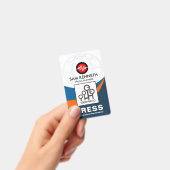 Blaue Wellenbrecher-Druckvorlage Ausweis (Handheld)