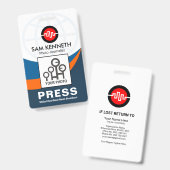 Blaue Wellenbrecher-Druckvorlage Ausweis (Vorder- & Rückseite)