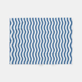 Blaue Wellenform-Navy-Muster Anpassen des Hintergr Fleecedecke (Vorderseite (Horizontal))