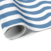 Blaue Wellenform-Navy-Muster Anpassen des Hintergr Geschenkpapier (Rolleneckpunkt)