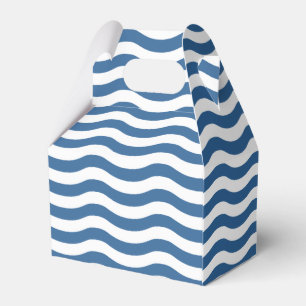 Blaue Wellenform-Navy-Muster Anpassen des Hintergr Geschenkschachtel
