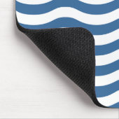 Blaue Wellenform-Navy-Muster Anpassen des Hintergr Mousepad (Ecke)