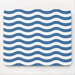 Blaue Wellenform-Navy-Muster Anpassen des Hintergr Mousepad