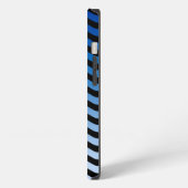 Blaue wellenförmige Streifen mit Farbverlauf iPhone Hülle (Linke Seite)