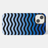 Blaue wellenförmige Streifen mit Farbverlauf iPhone Hülle (Rückseite (Horizontal))
