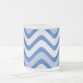 Blaue Wellenlinien Mattglastasse (Mittel)