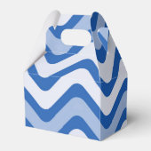 Blaue Wellenlinien-Muster Geschenkschachtel (Rückseite)