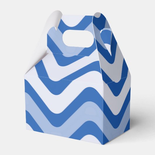 Blaue Wellenlinien-Muster Geschenkschachtel (Vorderseite)